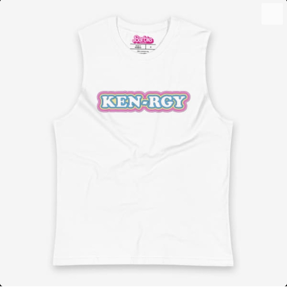 NWT Mattel “Ken-rgy” White T-Shirt from The Barbie Movie size Small